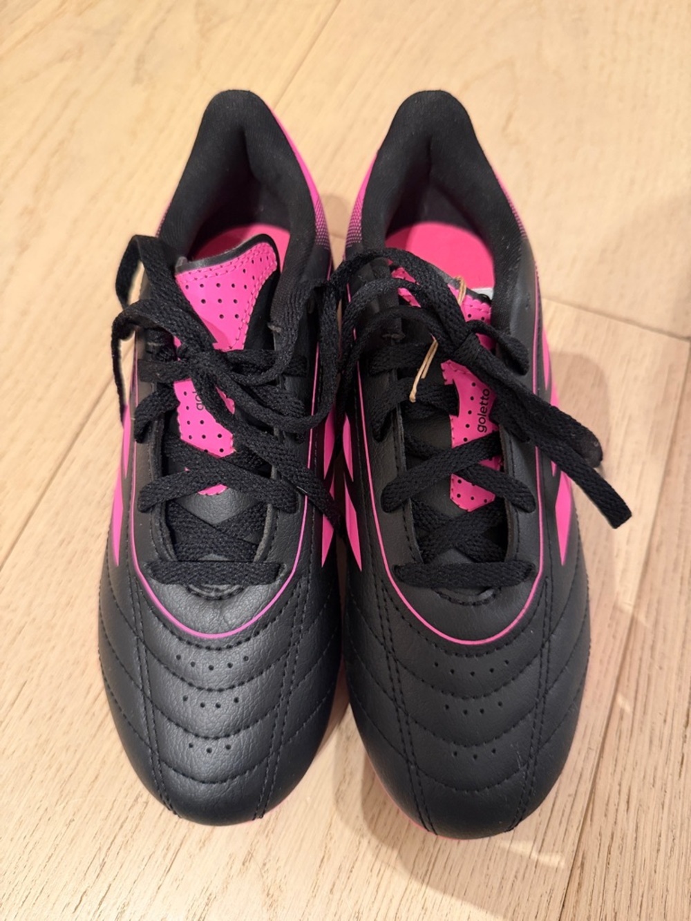 adidas Kids Black and Pink soccer cleats